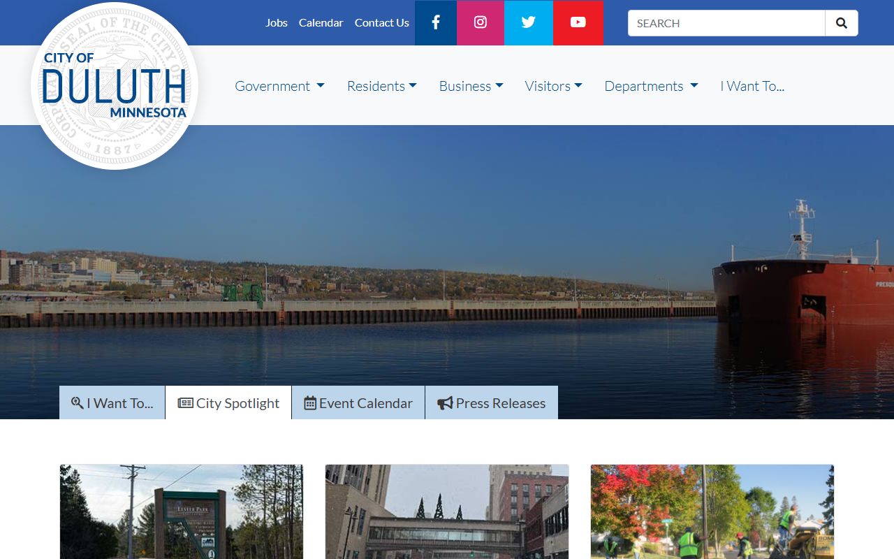 City of Duluth official website homepage