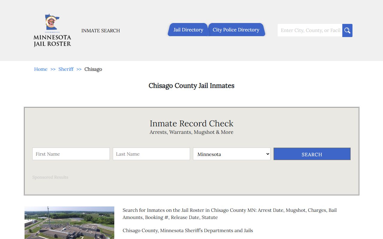Chisago County jail roster criminal records search