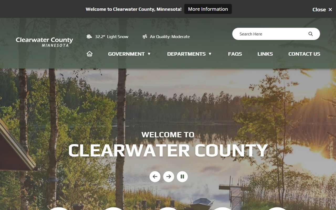 Clearwater County homepage county government departments criminal records