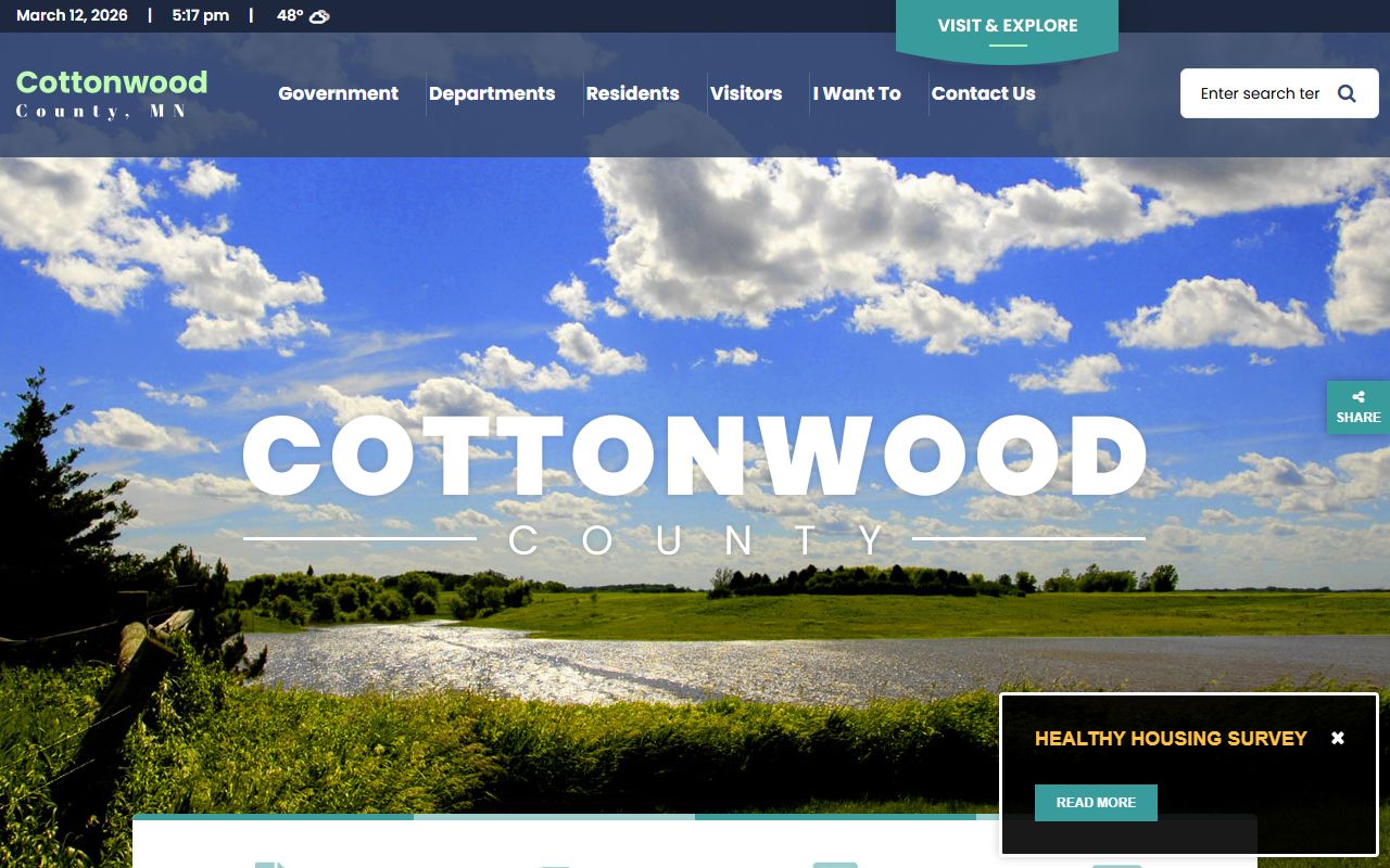 Cottonwood County homepage government departments criminal records Windom